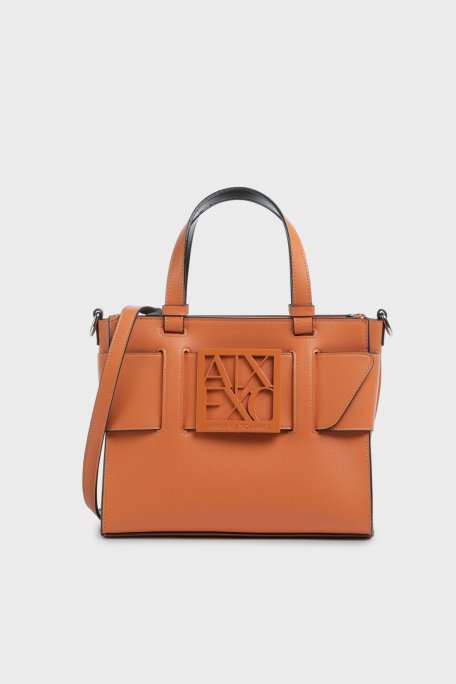 Armani Exchange Logolu Sabit Askılı ve Ayarlanabilir Askılı Bayan Çanta 942690 0A874 U3063 TURUNCU - Armani Exchange