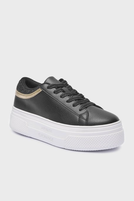 Armani Exchange Logolu Sneaker Bayan Ayakkabı XDX159 XV887 00002 SİYAH - Armani Exchange