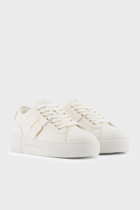Armani Exchange Logolu Sneaker Bayan Ayakkabı XW002224 AF21429 MZ128 EKRU-GOLD - Armani Exchange (1)