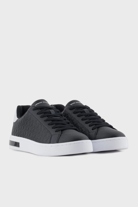 Armani Exchange Logolu Sneaker Erkek Ayakkabı XM000140 AF11916 MC011 SİYAH-BEYAZ - Armani Exchange (1)