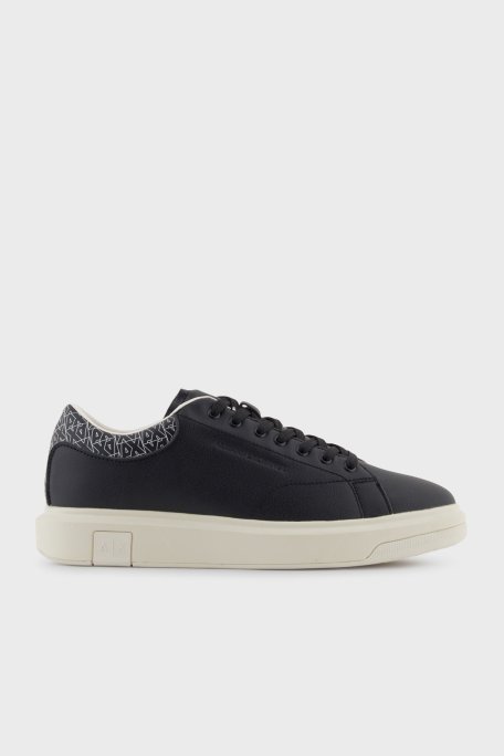 Armani Exchange Logolu Sneaker Erkek Ayakkabı XM001964 AF19403 MC024 SİYAH-BEYAZ - Armani Exchange