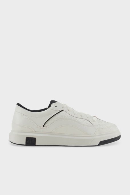 Armani Exchange Logolu Sneaker Erkek Ayakkabı XUX193 XV908 N480 BEYAZ-SİYAH - Armani Exchange