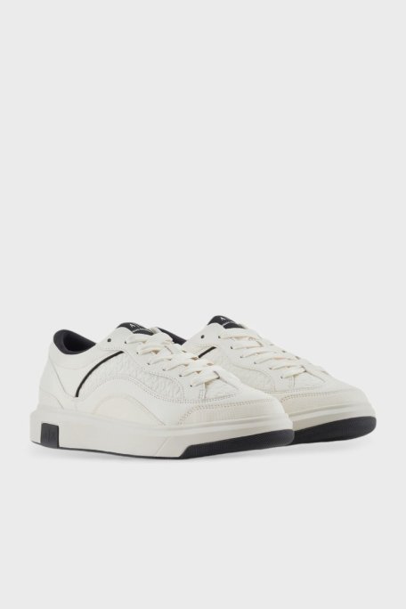 Armani Exchange Logolu Sneaker Erkek Ayakkabı XUX193 XV908 N480 BEYAZ-SİYAH - Armani Exchange (1)