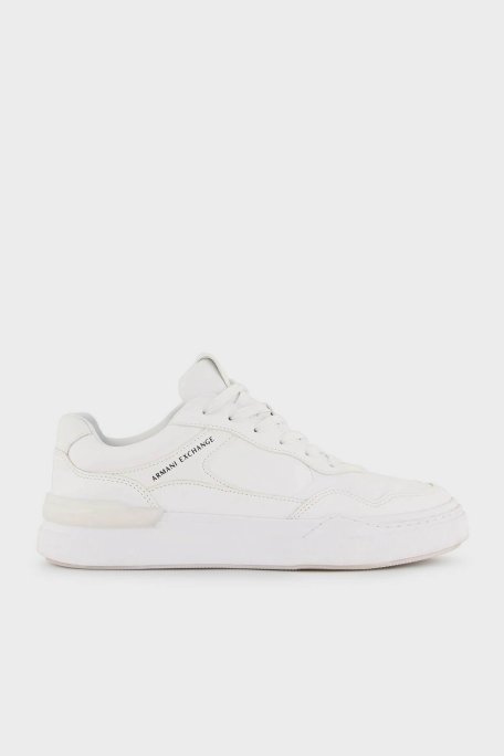 Armani Exchange Logolu Sneaker Erkek Ayakkabı XUX219 XV857 01015 BEYAZ - Armani Exchange