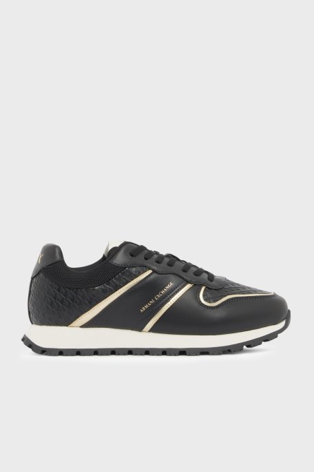 Armani Exchange Logolu Sneaker Kadın Ayakkabı XW002795 AF23061 MC077 SİYAH - Armani Exchange