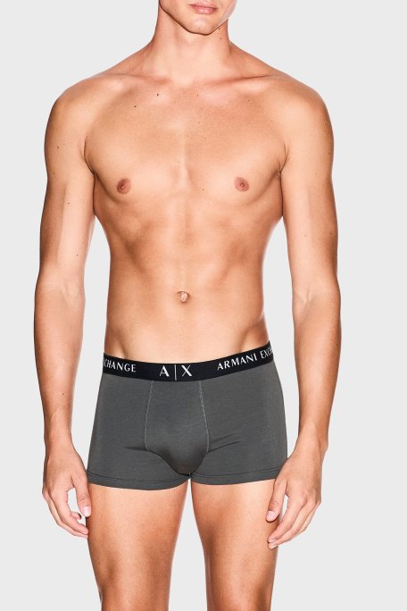 Armani Exchange Logolu Streç Pamuklu 3 Pack Erkek Boxer XM000871 AF13682 M7010 SİYAH-BEYAZ-GRİ - Armani Exchange (1)