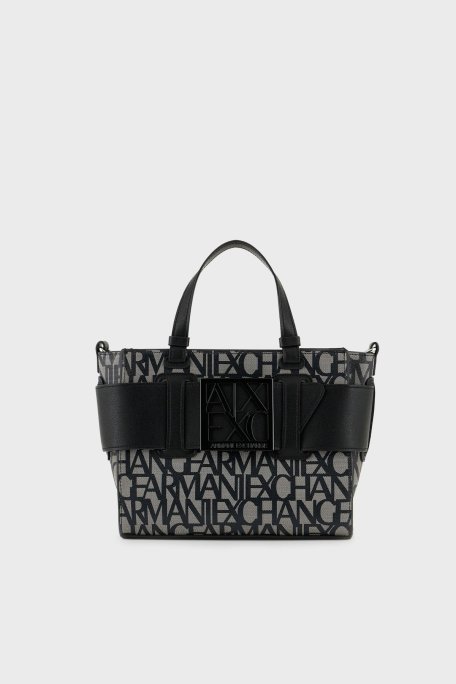 Armani Exchange Logolu Uzatma Askılı Bayan Çanta 942690 3F742 00850 SİYAH-GRİ - Armani Exchange