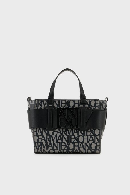 Armani Exchange Logolu Uzatma Askılı Kadın Çanta 942690 3F742 00850 SİYAH-GRİ - Armani Exchange