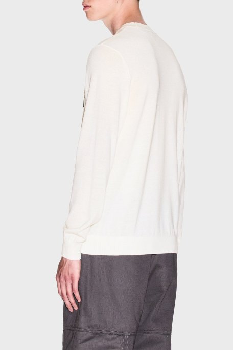 Armani Exchange Logolu Yün Karışımlı Regular Fit Yuvarlak Yaka Erkek Kazak XM001329 AF11982 U0009 BEYAZ - Armani Exchange (1)