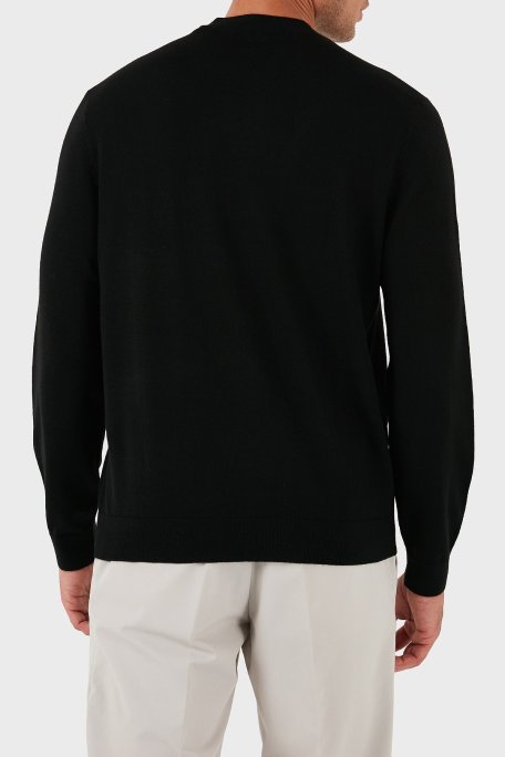 Armani Exchange Logolu Yün Karışımlı Regular Fit Yuvarlak Yaka Erkek Kazak XM001329 AF11982 UC001 SİYAH - Armani Exchange (1)