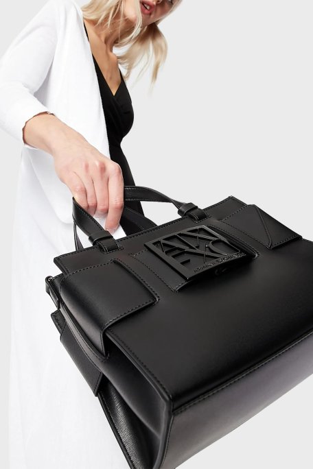 Armani Exchange Marka Logolu Çıkarılabilir Omuz Askılı Bayan Çanta 942690 0A874 00020 SİYAH - Armani Exchange (1)