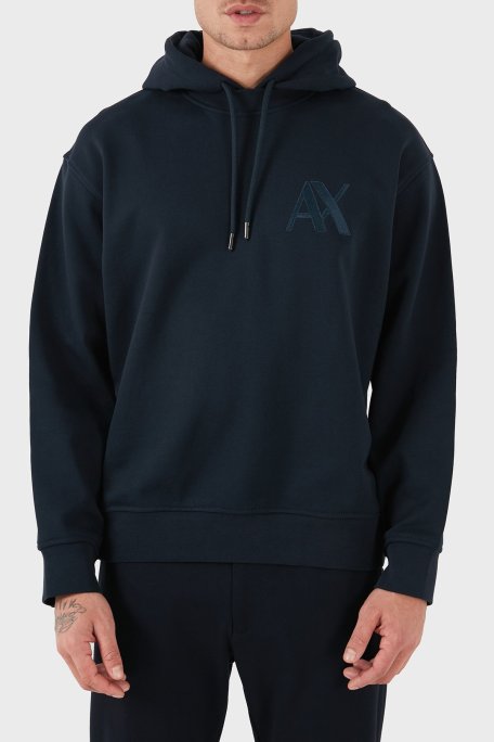 Armani Exchange Pamuk Karışımlı Regular Fit Kapüşonlu Yaka Erkek Sweat 6DZMJE ZJ4XZ 1510 LACİVERT - Armani Exchange
