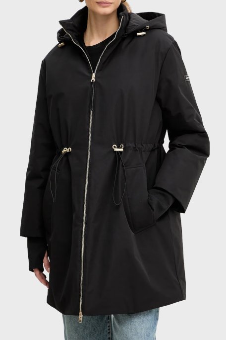 Armani Exchange Pamuk Karışımlı Relaxed Fit Kapüşonlu Bayan Parka XW000712 AF16215 UC001 SİYAH - Armani Exchange