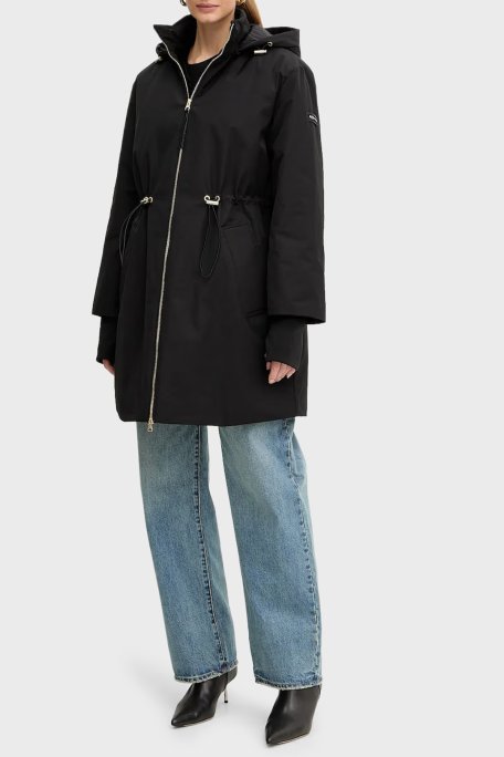 Armani Exchange Pamuk Karışımlı Relaxed Fit Kapüşonlu Bayan Parka XW000712 AF16215 UC001 SİYAH - Armani Exchange (1)