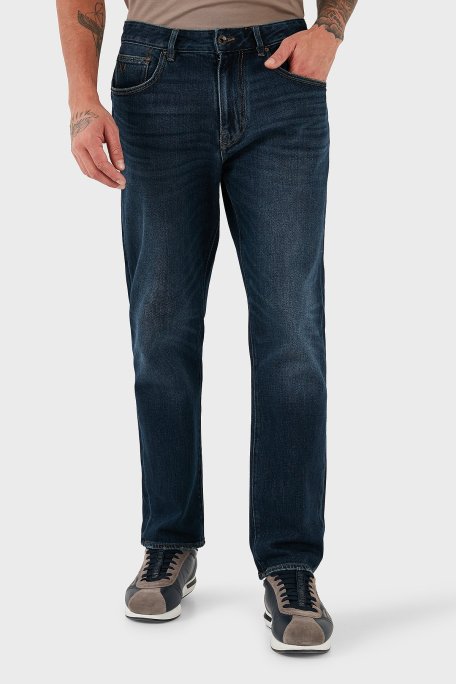 Armani Exchange Pamuk Karışımlı Slim Fit Normal Bel Jeans Erkek Kot Pantolon 6DZJ13 Z1ZQZ 1500 LACİVERT - Armani Exchange