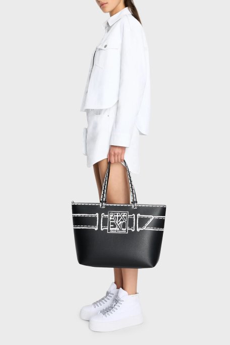 Armani Exchange Pamuklu Cropped Fit Kadın Kot Ceket 3DYB49 Y15MZ 0104 BEYAZ - Armani Exchange (1)