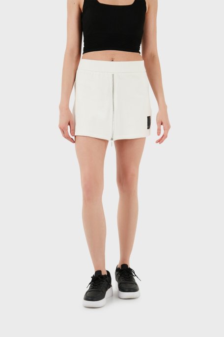 Armani Exchange Pamuklu Fermuarlı Bayan Şort Etek 3DYS91 YJFDZ 1125 BEYAZ - Armani Exchange