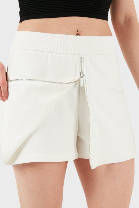 Armani Exchange Pamuklu Fermuarlı Bayan Şort Etek 3DYS91 YJFDZ 1125 BEYAZ - Armani Exchange (1)