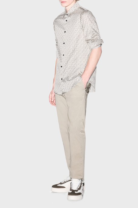 Armani Exchange Pamuklu Harf Logolu Regular Fit Erkek Gömlek XM001942 AF19194 F1165 BEJ - Armani Exchange (1)