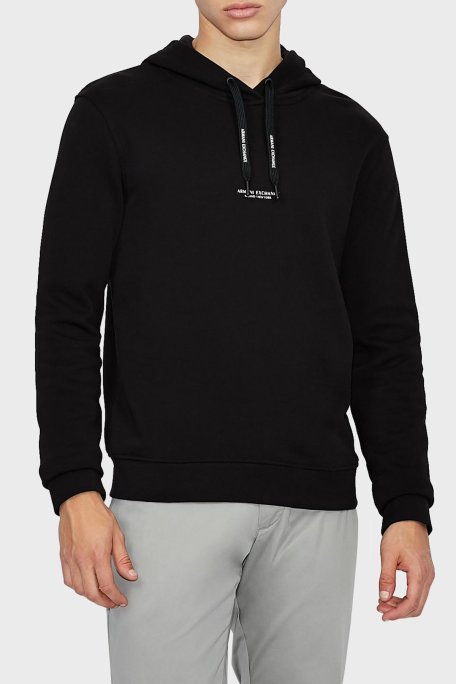 Armani Exchange Pamuklu Kapüşonlu Regular Fit Erkek Sweat 8NZM94 ZJKRZ 1200 SİYAH - Armani Exchange