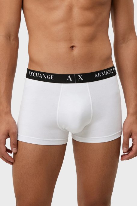 Armani Exchange Pamuklu Logolu Bel Bandı 3 Pack Erkek Boxer XM000871 AF13682 MB581 Siyah-Saks-Beyaz - Armani Exchange (1)