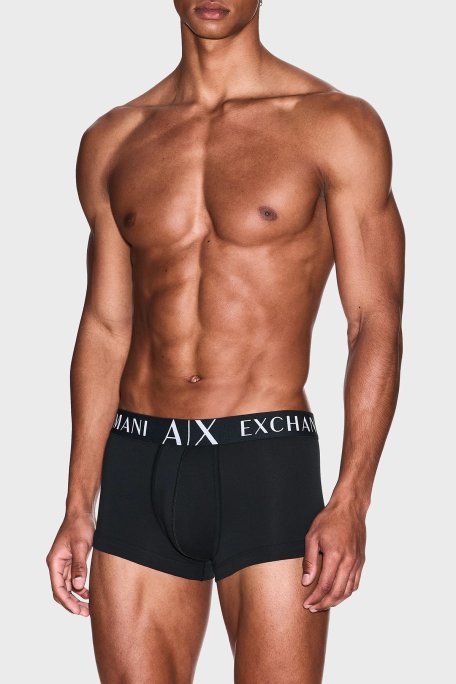 Armani Exchange Pamuklu Logolu Erkek Boxer 956002 CC282 UB001 SİYAH - Armani Exchange