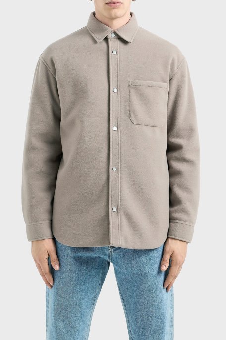 Armani Exchange Pamuklu Logolu Loose Fit Erkek Gömlek 6DZB33 ZN5PZ 17AC VİZON - Armani Exchange