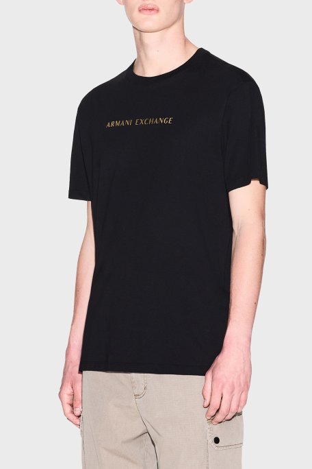 Armani Exchange Pamuklu Logolu Regular Fit Bisiklet Yaka Erkek T Shirt XM002827 AF12308 UC001 SİYAH - Armani Exchange