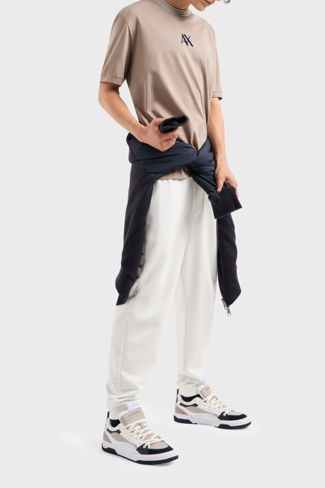 Armani Exchange Pamuklu Logolu Regular Fit Çizgili Bisiklet Yaka Erkek T Shirt 6DZTJC ZJ9AZ 17AC VİZON - Armani Exchange (1)