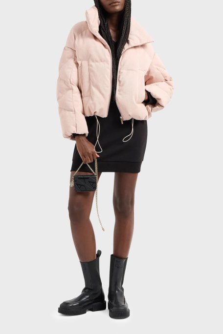 Armani Exchange Pamuklu Logolu Regular Fit V Yaka Mini Bayan Elbise 6DYA73 YJFYZ 1200 SİYAH - Armani Exchange (1)