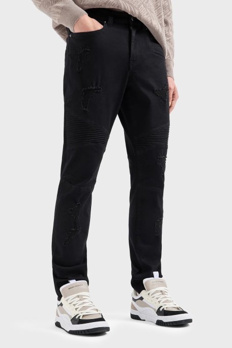 Armani Exchange Pamuklu Logolu Slim Fit Normal Bel Jeans Erkek Kot Pantolon 6DZJ27 Z1AAZ 1200 SİYAH - Armani Exchange