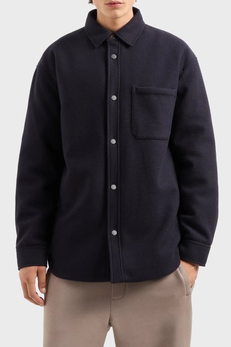 Armani Exchange Pamuklu Loose Fit Erkek Gömlek 6DZB33 ZN5PZ 1510 LACİVERT - Armani Exchange