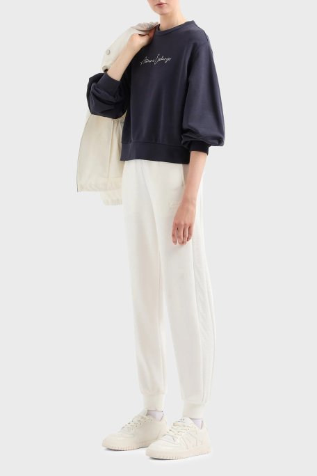 Armani Exchange Pamuklu Regular Fit Bisiklet Yaka Bayan Sweat 3DYM13 YJFFZ 1593 LACİVERT - Armani Exchange (1)