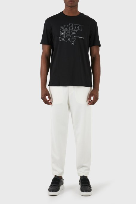 Armani Exchange Pamuklu Regular Fit Bisiklet Yaka Erkek T Shirt 3DZTAF ZJA5Z 1200 SİYAH - Armani Exchange (1)