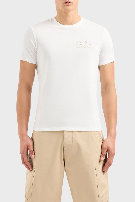 Armani Exchange Pamuklu Regular Fit Bisiklet Yaka Erkek T Shirt 3DZTAG ZJ9TZ 1116 BEYAZ - Armani Exchange