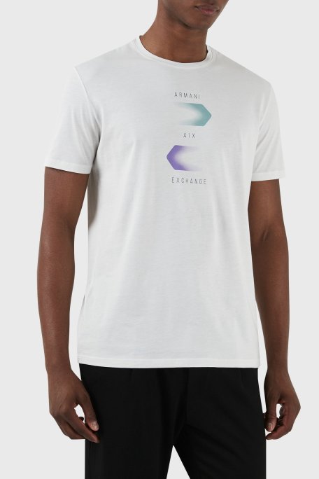 Armani Exchange Pamuklu Regular Fit Bisiklet Yaka Erkek T Shirt 3DZTBG ZJA5Z 1116 BEYAZ - Armani Exchange