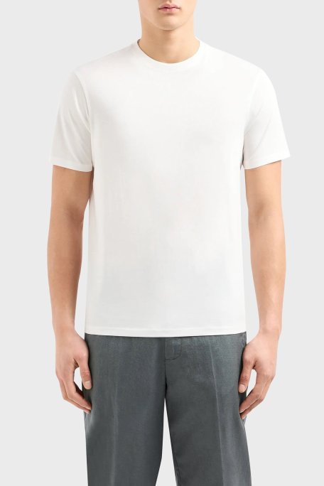 Armani Exchange Pamuklu Regular Fit Bisiklet Yaka Erkek T Shirt 3DZTJH ZJ9AZ 1116 BEYAZ - Armani Exchange