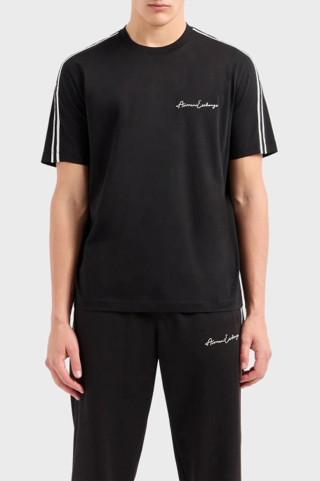 Armani Exchange Pamuklu Regular Fit Bisiklet Yaka Erkek T Shirt 8NZTSG ZJ9AZ 1200 SİYAH - Armani Exchange