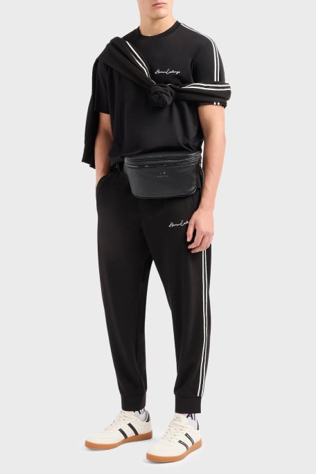 Armani Exchange Pamuklu Regular Fit Bisiklet Yaka Erkek T Shirt 8NZTSG ZJ9AZ 1200 SİYAH - Armani Exchange (1)