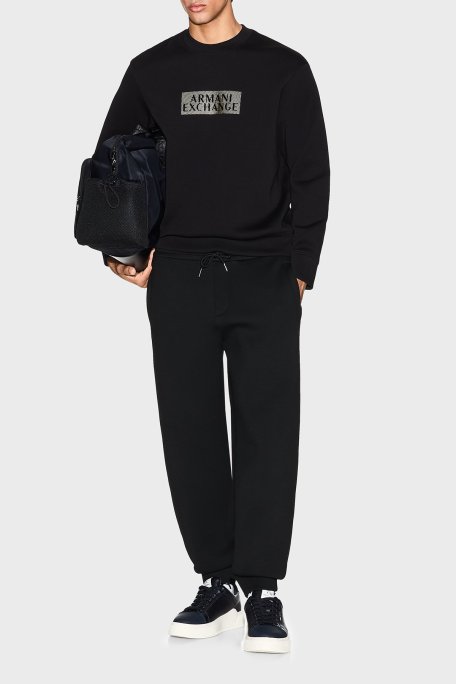 Armani Exchange Pamuklu Regular Fit Bisiklet Yaka Logolu Erkek Sweat XM001892 AF10818 MC237 SİYAH-GOLD - Armani Exchange (1)