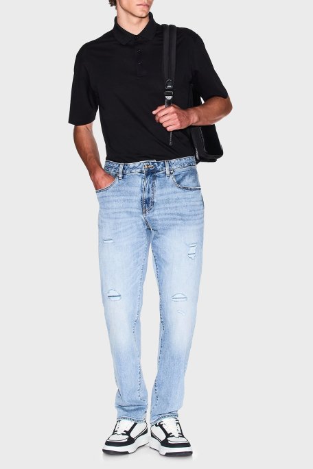 Armani Exchange Pamuklu Regular Fit Düğmeli Erkek Polo Yaka T Shirt XM000484 AF10364 UC001 SİYAH - Armani Exchange (1)