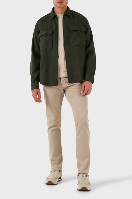 Armani Exchange Pamuklu Regular Fit Fermuarlı Cepli Erkek Gömlek XM001140 AF16611 F8022 KAHVE - Armani Exchange (1)