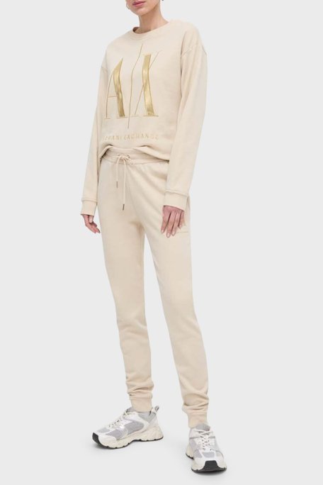 Armani Exchange Pamuklu Regular Fit Jogger Bayan Pantolon 8NYPMX YJ68Z 1787 BEJ - Armani Exchange