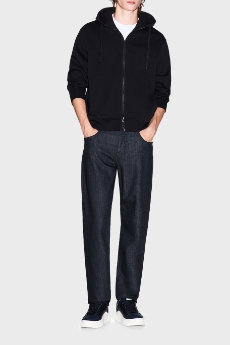 Armani Exchange Pamuklu Regular Fit Kapitoneli Kapüşonlu Fermuarlı Erkek Sweat XM001891 AF10818 UC001 SİYAH - Armani Exchange (1)