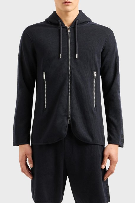 Armani Exchange Pamuklu Regular Fit Kapüşonlu Erkek Ceket 3DZGLA ZJLGZ 1583 LACİVERT - Armani Exchange