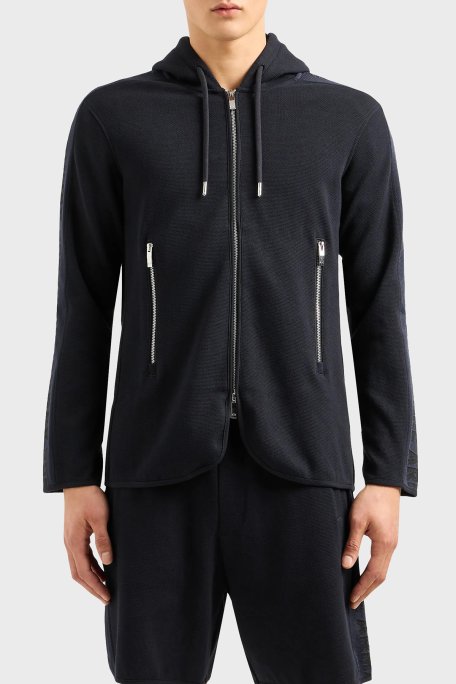 Armani Exchange Pamuklu Regular Fit Kapüşonlu Erkek Ceket 3DZGLA ZJLGZ 1583 LACİVERT - Armani Exchange