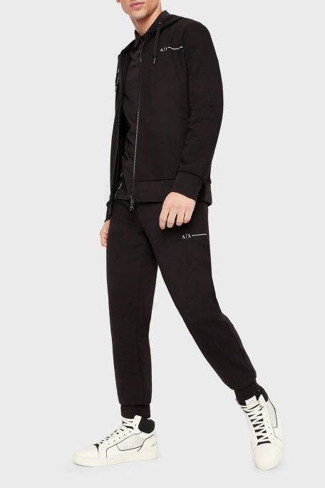 Armani Exchange Pamuklu Regular Fit Kapüşonlu Erkek Sweat 3RZMBB ZJCAZ 1200 SİYAH - Armani Exchange (1)