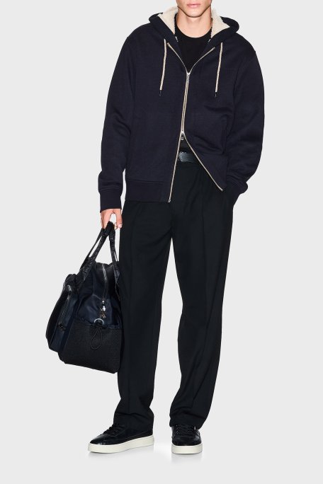 Armani Exchange Pamuklu Regular Fit Kapüşonlu Fermuarlı Erkek Sweat XM001026 AF16279 UB101 LACİVERT - Armani Exchange (1)