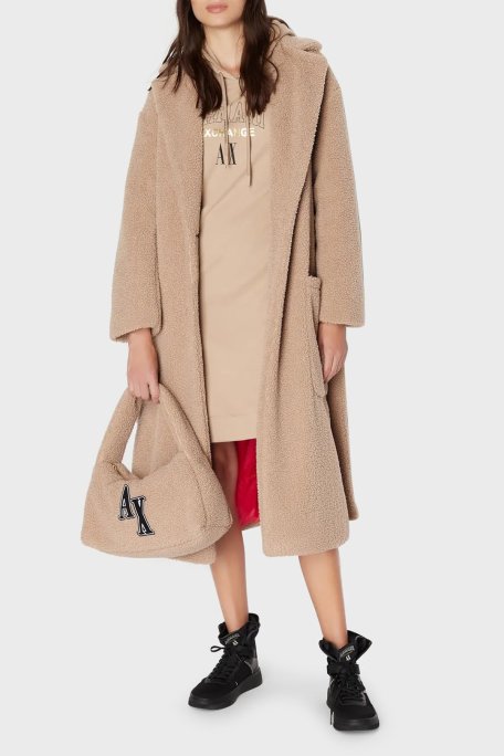 Armani Exchange Pamuklu Regular Fit Kapüşonlu Kışlık Spor Bayan Elbise 6RYA78 YJEBZ 0748 SÜTLÜ KAHVE - Armani Exchange (1)