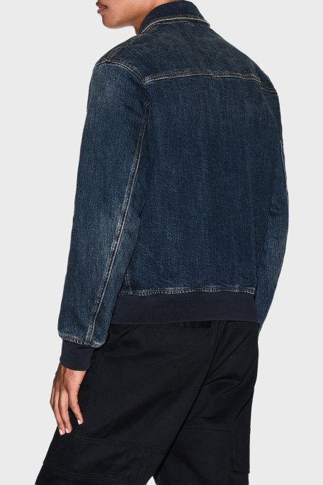 Armani Exchange Pamuklu Regular Fit Klasik Yaka Erkek Kot Ceket XM001955 AF15833 MB001 LACİVERT - Armani Exchange (1)